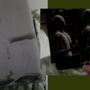 I’m holding up a still from the DVD for “Vicarious,” the first single from 10,000 Days. The video is made entirely using CGI, and I was inspired to draw this particular image four years ago, when physics class got too boring.